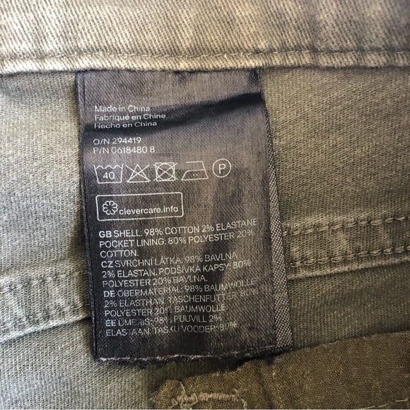 H&M Super Skinny Fit Olive Green Jeans Denim Pants Women’s Size 32 Stretchy - Picture 8 of 16